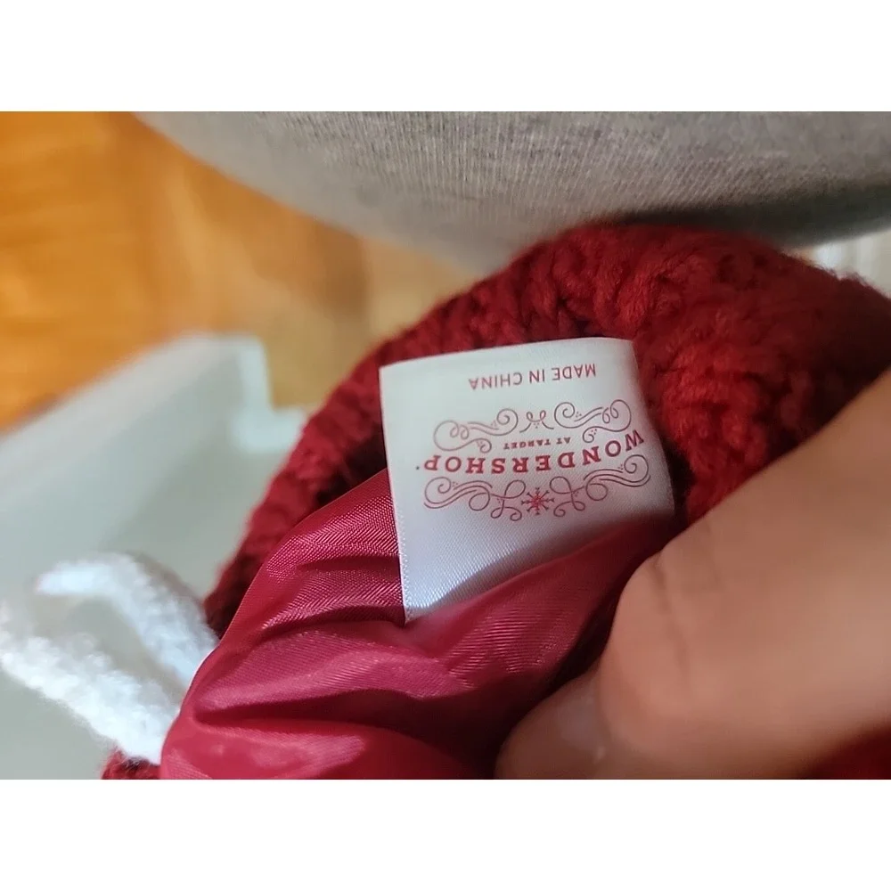 Target Wondershop Red White G Monogram Sweater Knit Christmas Stocking.